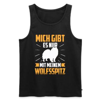 Nur mit meinem Wolfsspitz Deutscher Keeshond - Männer Premium Bio Tank Top - Schwarz - Vorne - Michal (187cm)