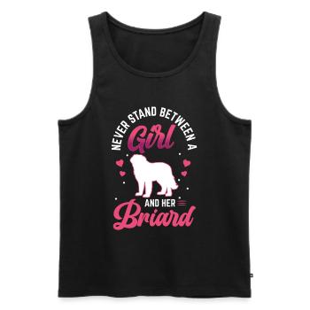 Girl and her Briard Berger de Brie - Men's Premium Organic Tank Top - black - Front - AI Model Male 178 light (178cm)