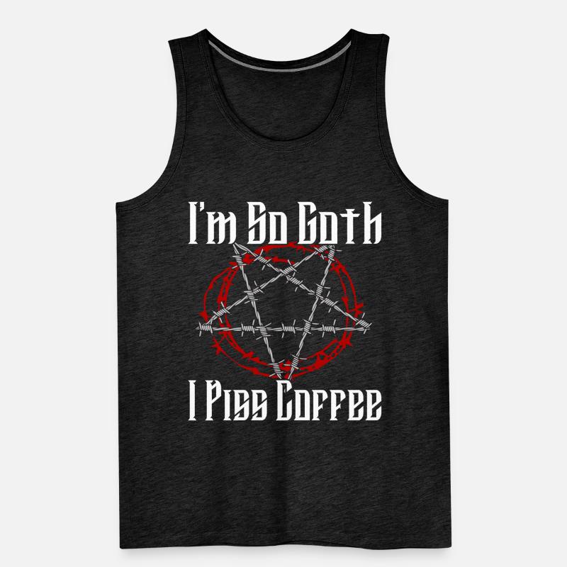 Satan Beelzebub Devil Gothic Pentagram Mystical Men's Premium Organic Tank Top