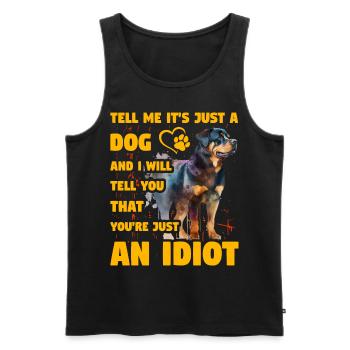Rottweiler drôle de dicton - Débardeur bio Premium Homme - noir - Devant - Michal (187cm)