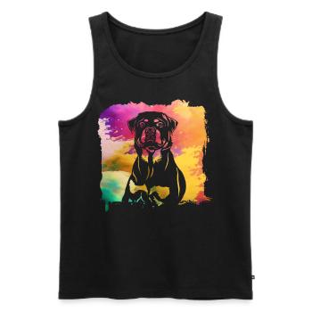 Rottweiler Retro - Männer Premium Bio Tank Top - Schwarz - Vorne - AI Model Male 178 light (178cm)