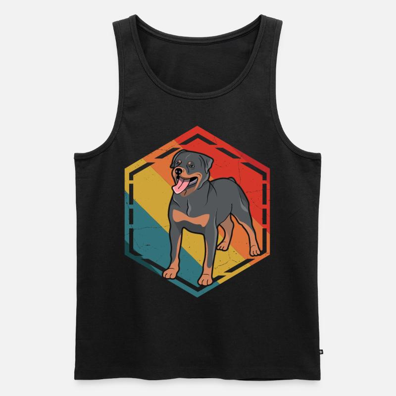 Rottweiler Retro - Männer Premium Bio Tank Top - Schwarz