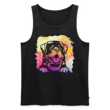 Rottweiler Retro - Men's Premium Organic Tank Top - black - Front - AI Model Male 178 light (178cm)