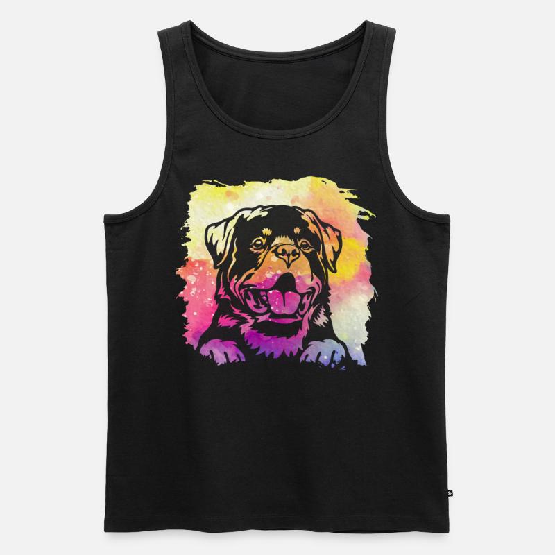 Rottweiler Retro - Männer Premium Bio Tank Top - Schwarz