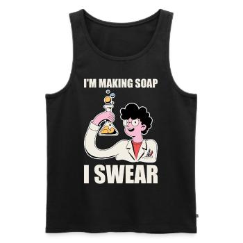 Funny soap making soap maker - Men's Premium Organic Tank Top - black - Front - AI Model Male 178 light (178cm)