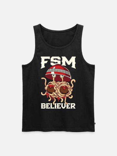 Flyvende Spaghetti Monster Pastafarianisme FSM - Herre Premium økologisk tanktop - sort