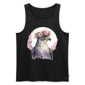 Falcon Birds Of Prey Flower Crown Floral Bird Watc - Men's Premium Organic Tank Top - black - Front - AI Model Male 178 light (178cm)
