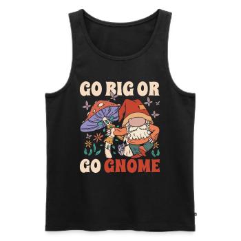 Garden Gnome Garden Gnomes Go Big Or Go Gnome - Men's Premium Organic Tank Top - black - Front - AI Model Male 178 light (178cm)