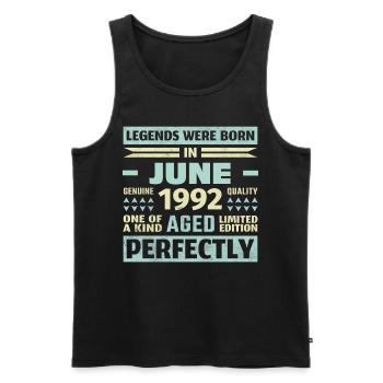 31st Birthday June Vintage 1992 Vintage - Men's Premium Organic Tank Top - black - Front - AI Model Male 178 light (178cm)