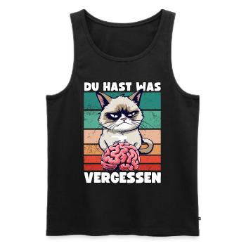 Grump Cat mit Gehirn - Du hast was vergessen Katze - Männer Premium Bio Tank Top - Schwarz - Vorne - Michal (187cm)