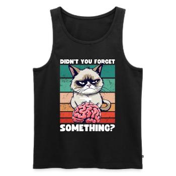 Grump Cat with Brain - Didn't You Forget Something - Men's Premium Organic Tank Top - black - Front - AI Model Male 178 light (178cm)