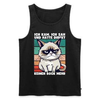 Ich Kam Ich Sah Und Hatte Direkt Keinen Bock Mehr - Männer Premium Bio Tank Top - Schwarz - Vorne - Michal (187cm)