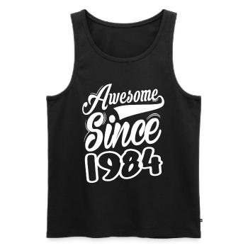 Awesome Since 1984 - Men's Premium Organic Tank Top - black - Front - AI Model Male 178 light (178cm)