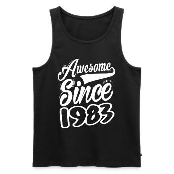 Awesome Since 1983 - Men's Premium Organic Tank Top - black - Front - AI Model Male 178 light (178cm)