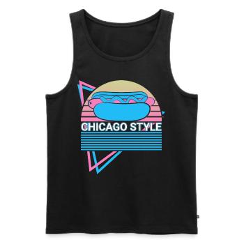 Funny Hot Dog Hotdog Retro - Men's Premium Organic Tank Top - black - Front - Michal (187cm)