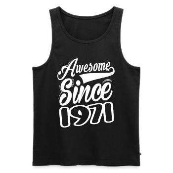 Awesome Since 1971 - Men's Premium Organic Tank Top - black - Front - AI Model Male 178 light (178cm)