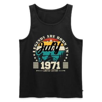 Juli 1971. Geburtstagsgeschenk Juli 1971. - Männer Premium Bio Tank Top - Schwarz - Vorne - Michal (187cm)