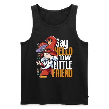 Gartenzwerg Say Hello To My Little Friend - Männer Premium Bio Tank Top - Schwarz - Vorne - Michal (187cm)