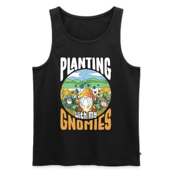 Gartenzwerg Planting With My Gnomies Gartenzwerge - Männer Premium Bio Tank Top - Schwarz - Vorne - AI Model Male 178 light (178cm)