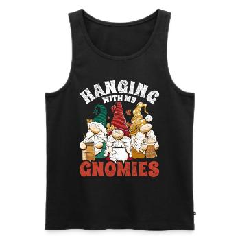 Gartenzwerg Gartenzwerge Hanging With My Gnomies - Männer Premium Bio Tank Top - Schwarz - Vorne - AI Model Male 178 light (178cm)