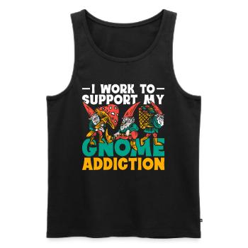 Gartenzwerg I Work To Support My Gnome Addiction - Männer Premium Bio Tank Top - Schwarz - Vorne - Michal (187cm)