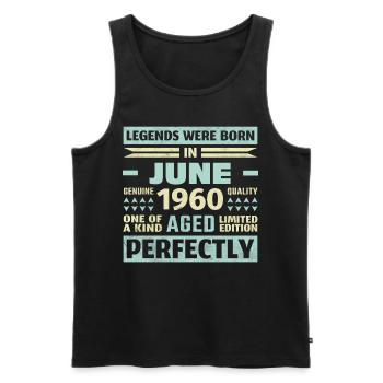 63rd Birthday June Vintage 1960 Vintage - Men's Premium Organic Tank Top - black - Front - Michal (187cm)