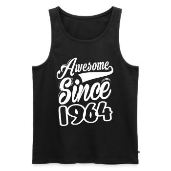 Awesome Since 1964 - Männer Premium Bio Tank Top - Schwarz - Vorne - Michal (187cm)