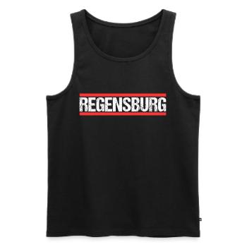 Regensburgerin Regensburger Regensburg - Männer Premium Bio Tank Top - Schwarz - Vorne - Michal (187cm)
