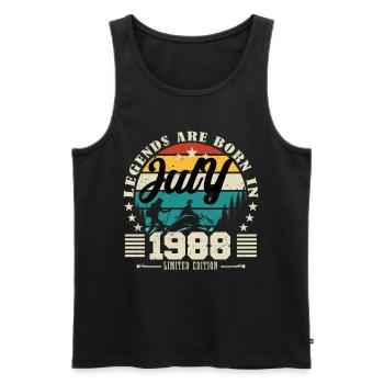 Juli 1988. Geburtstagsgeschenk Juli 1988. - Männer Premium Bio Tank Top - Schwarz - Vorne - Michal (187cm)