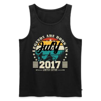 July 2017. Birthday gift July 2017. - Men's Premium Organic Tank Top - black - Front - Michal (187cm)