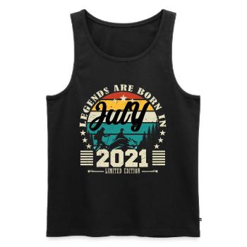 July 2021. Birthday gift July 2021. - Men's Premium Organic Tank Top - black - Front - Michal (187cm)
