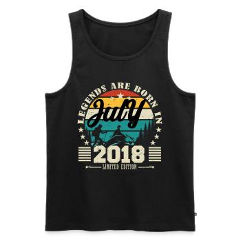July 2018. Birthday gift July 2018. - Men's Premium Organic Tank Top - black - Front - Michal (187cm)