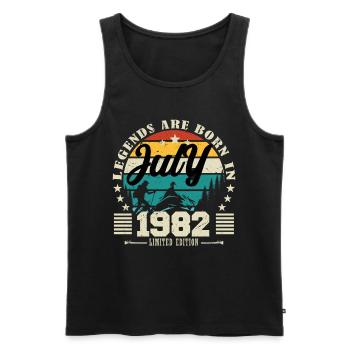 Juli 1982. Geburtstagsgeschenk Juli 1982. - Männer Premium Bio Tank Top - Schwarz - Vorne - Michal (187cm)