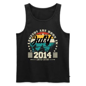 Juli 2014. Geburtstagsgeschenk Juli 2014. - Männer Premium Bio Tank Top - Schwarz - Vorne - Michal (187cm)
