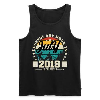 July 2019. Birthday gift July 2019. - Men's Premium Organic Tank Top - black - Front - Michal (187cm)