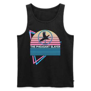 Funny Pheasant Hunt Pheasant Hunter Retro - Men's Premium Organic Tank Top - black - Front - Michal (187cm)
