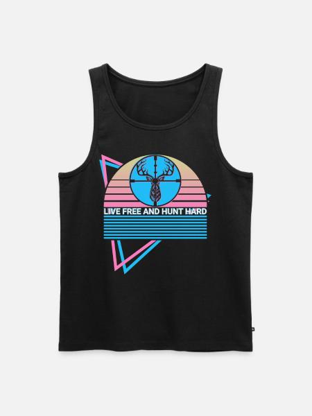 Funny Hunting Retro - Men's Premium Organic Tank Top - black