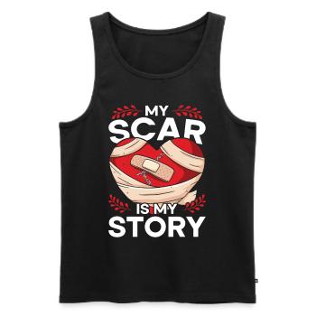 Herzoperation My Scar Is My Story - Männer Premium Bio Tank Top - Schwarz - Vorne - Michal (187cm)