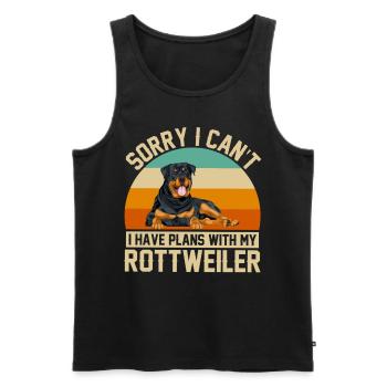 Sorry i can't I have plans with my Rottweiler - Men's Premium Organic Tank Top - black - Front - Michal (187cm)