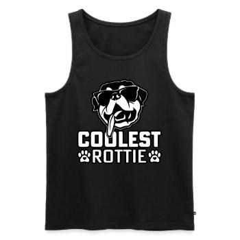 Coolest Rottie - Men's Premium Organic Tank Top - black - Front - Michal (187cm)