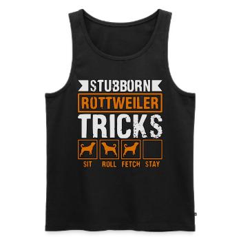 Stubborn Rottweiler Tricks - Männer Premium Bio Tank Top - Schwarz - Vorne - Michal (187cm)