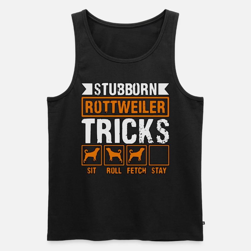 Stubborn Rottweiler Tricks - Männer Premium Bio Tank Top - Schwarz