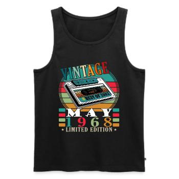 May 1968 May Birthday May 1968 - Men's Premium Organic Tank Top - black - Front - AI Model Male 178 light (178cm)