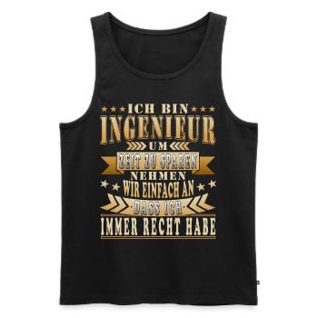 Ingenieur Lustig Spruch Geschenkidee - Männer Premium Bio Tank Top - Schwarz - Vorne - Michal (187cm)