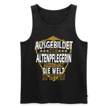 Altenpflegerin Spruch Geschenkidee - Männer Premium Bio Tank Top - Schwarz - Vorne - Michal (187cm)