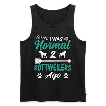 I was normal 2 Rottweilers ago - Männer Premium Bio Tank Top - Schwarz - Vorne - Michal (187cm)