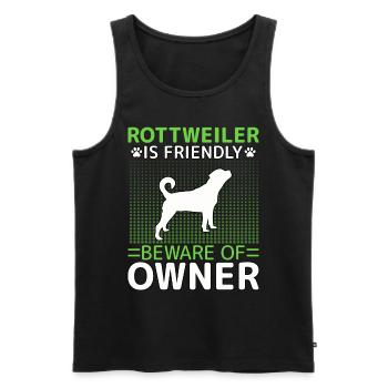 Rottweiler is friendly beware of owner - Men's Premium Organic Tank Top - black - Front - Michal (187cm)