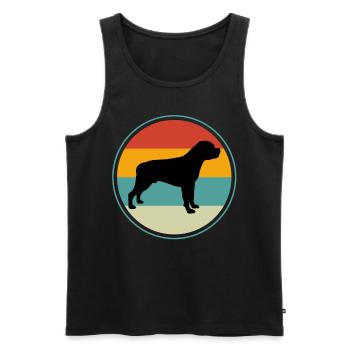 Rottweiler Retro - Men's Premium Organic Tank Top - black - Front - AI Model Male 178 light (178cm)