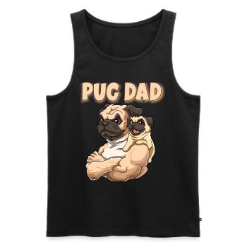 Mops Papa Vater für Papas - Männer Premium Bio Tank Top - Schwarz - Vorne - AI Model Male 178 light (178cm)