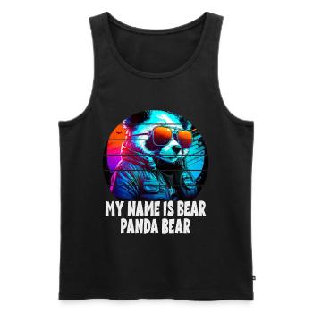 My Name Is Bear Panda Bear für Panda Fans - Männer Premium Bio Tank Top - Schwarz - Vorne - Michal (187cm)